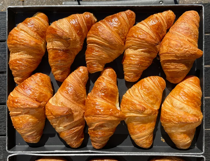 Fresh-baked croissants at Matto